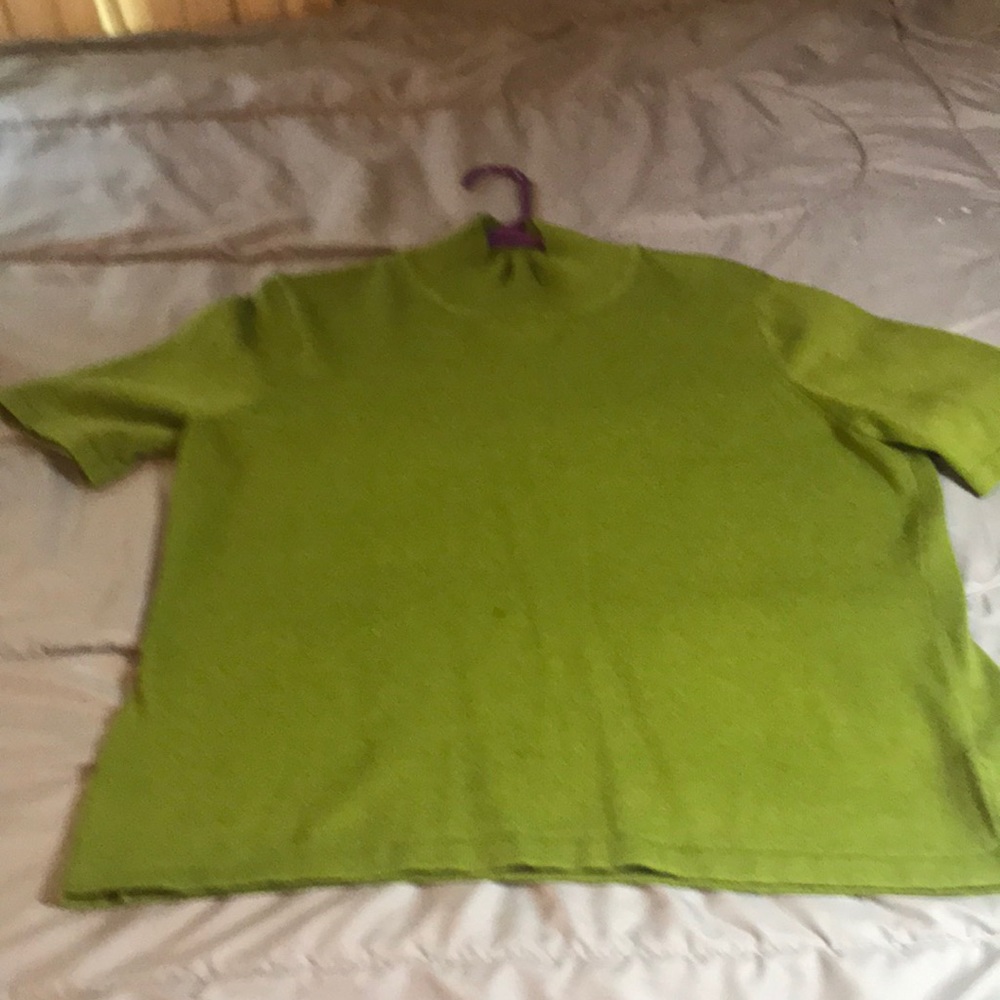 XL Ellen Tracy Short Sleeve Green sweater